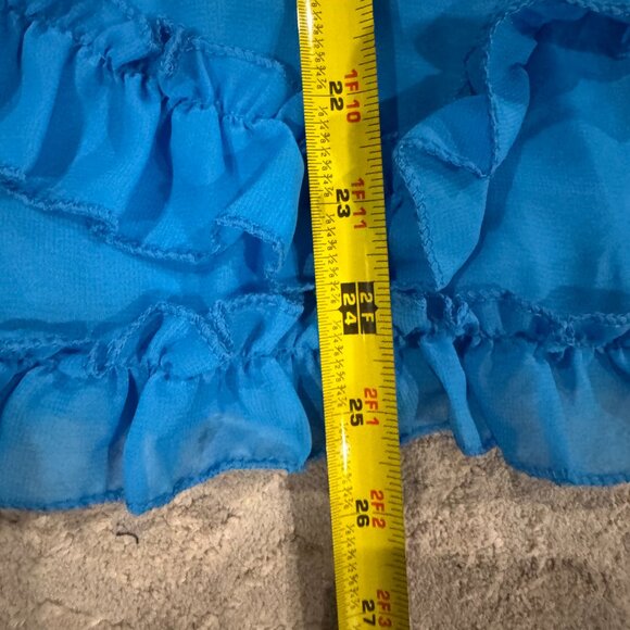 Women's BLUE Short Ruffle Homecoming Formal Gown Ball Party Evening Prom Dresses - Picture 9 of 16